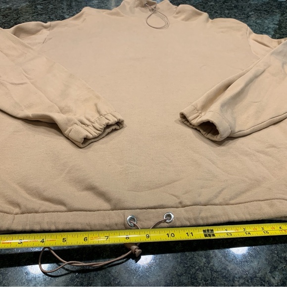 ASOS Unisex Size Medium Camel Colored Mock Turtleneck 100% Cotton Sweatshirt - Picture 5 of 10